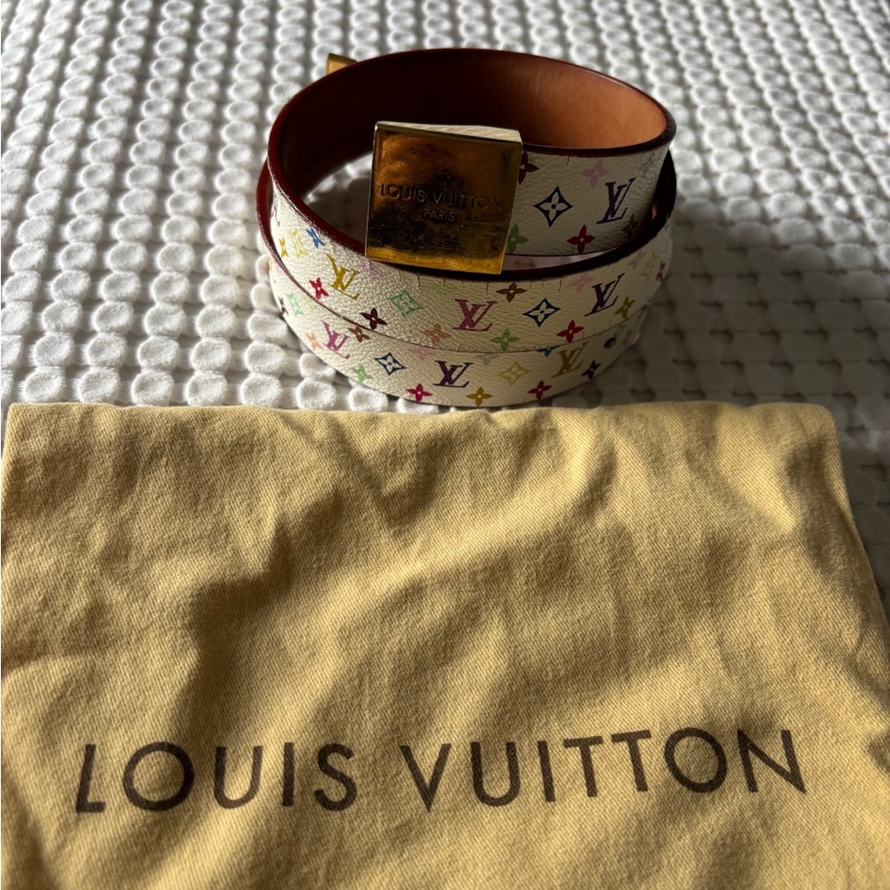 Louis Vuitton Takashi Murakami Multicolor Monogram Belt – Authentic
